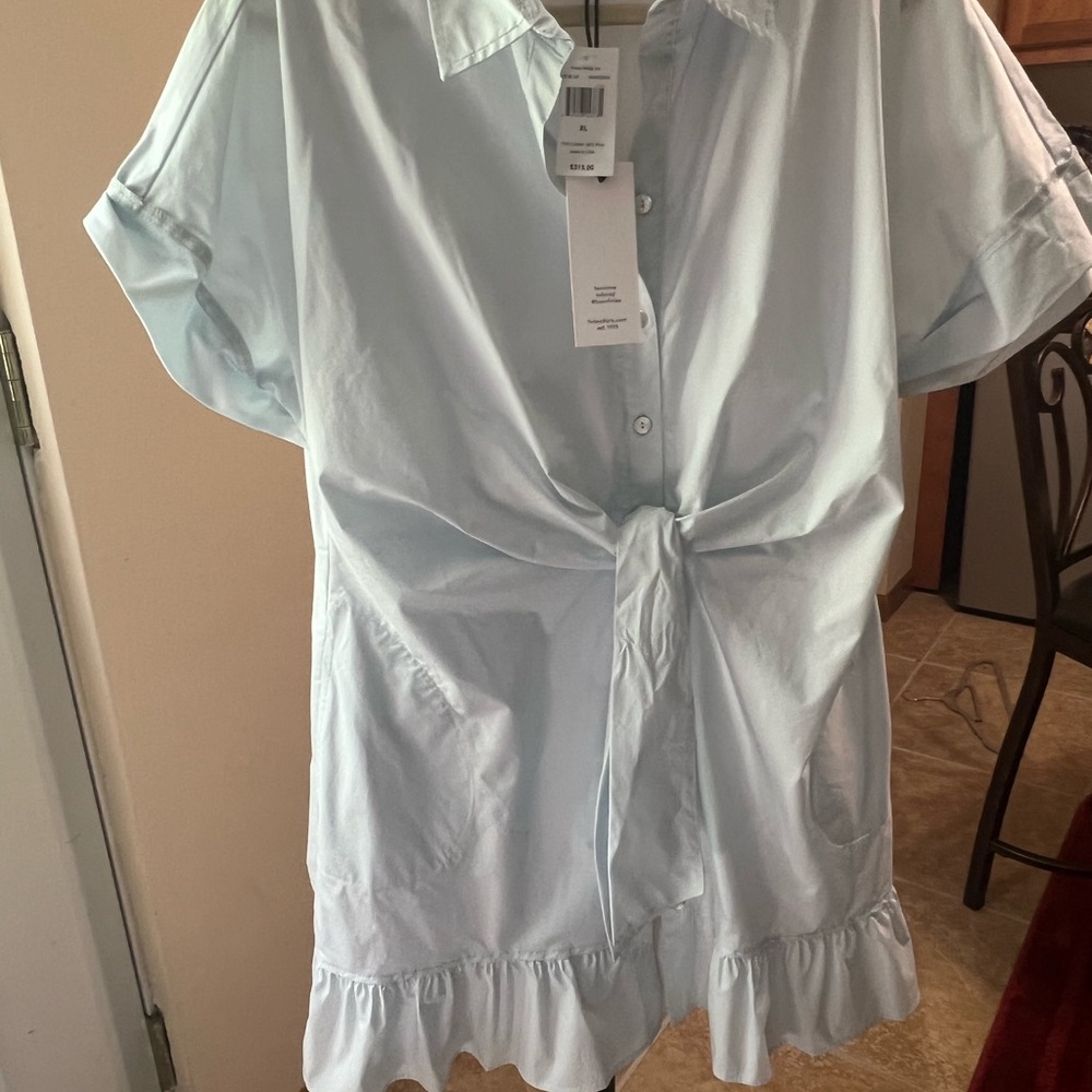 Finley Light Blue Tie-Front Mini Dress